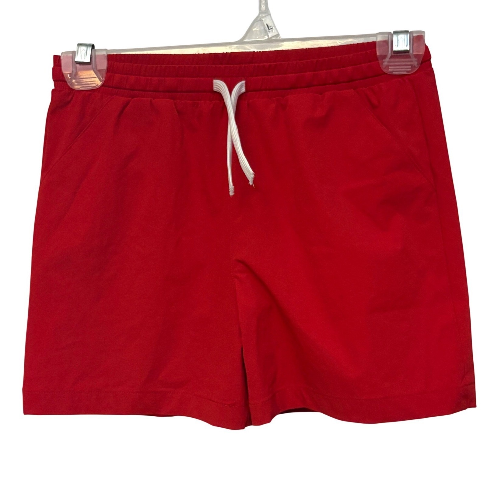 Saltwater Boys Company Red Performance Shorts Kids Size 10/12 Shark Logo Nwt